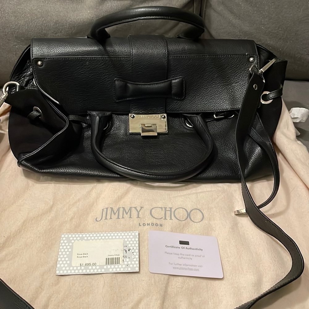 PRICE REDUCTION! Jimmy Choo ROSA Black Leather & Suede Handbag